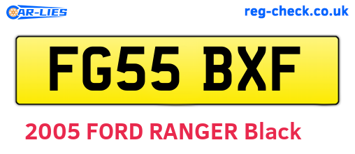 FG55BXF are the vehicle registration plates.