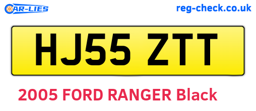 HJ55ZTT are the vehicle registration plates.