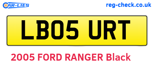 LB05URT are the vehicle registration plates.