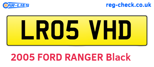 LR05VHD are the vehicle registration plates.