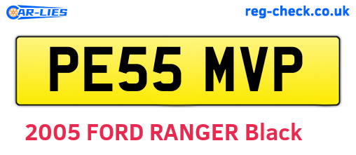 PE55MVP are the vehicle registration plates.