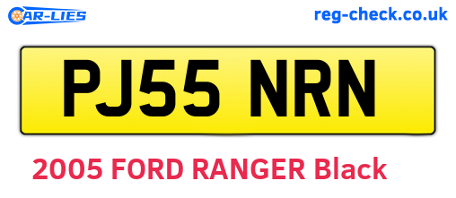 PJ55NRN are the vehicle registration plates.