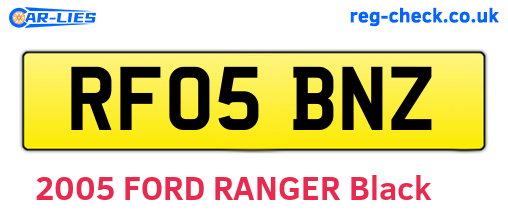 RF05BNZ are the vehicle registration plates.