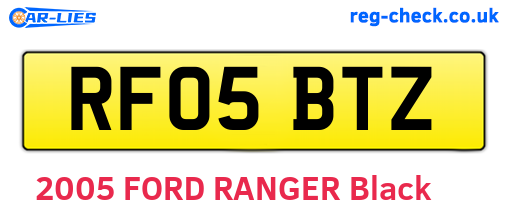 RF05BTZ are the vehicle registration plates.