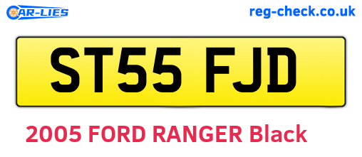 ST55FJD are the vehicle registration plates.