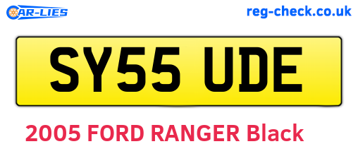 SY55UDE are the vehicle registration plates.
