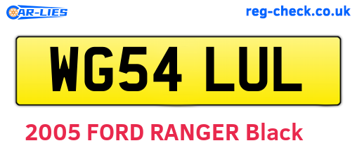 WG54LUL are the vehicle registration plates.