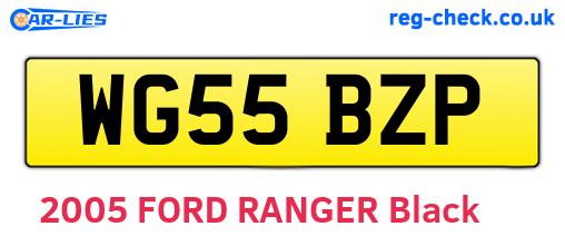 WG55BZP are the vehicle registration plates.