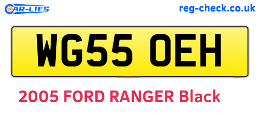 WG55OEH are the vehicle registration plates.