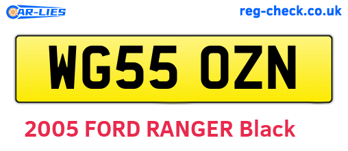 WG55OZN are the vehicle registration plates.