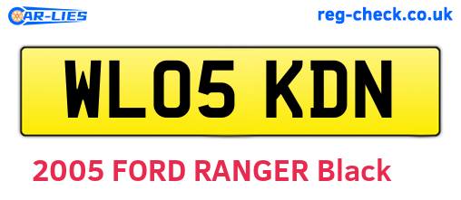 WL05KDN are the vehicle registration plates.