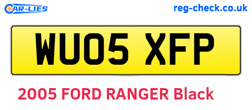 WU05XFP are the vehicle registration plates.