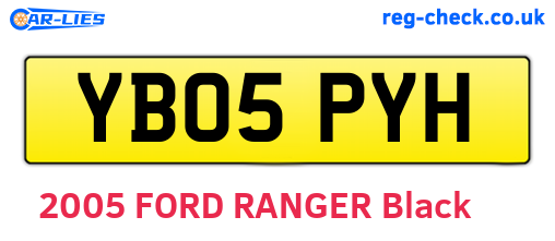 YB05PYH are the vehicle registration plates.