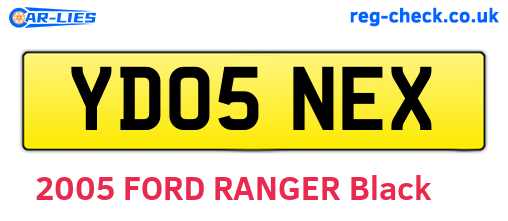 YD05NEX are the vehicle registration plates.