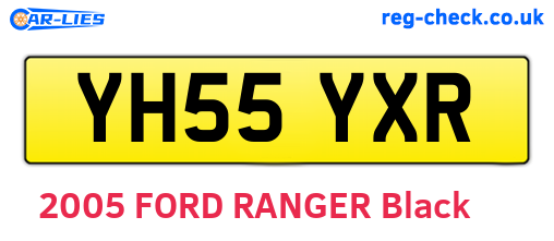 YH55YXR are the vehicle registration plates.
