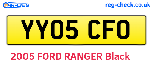 YY05CFO are the vehicle registration plates.