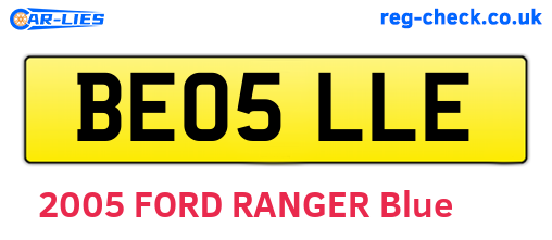 BE05LLE are the vehicle registration plates.