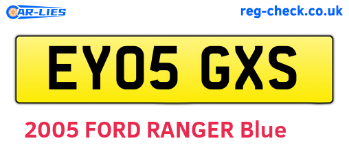 EY05GXS are the vehicle registration plates.