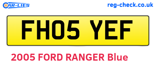 FH05YEF are the vehicle registration plates.