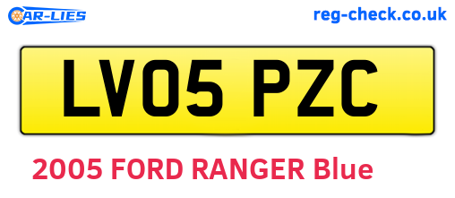 LV05PZC are the vehicle registration plates.