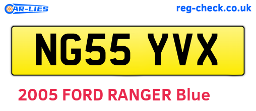 NG55YVX are the vehicle registration plates.
