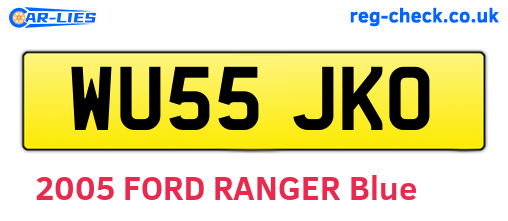 WU55JKO are the vehicle registration plates.