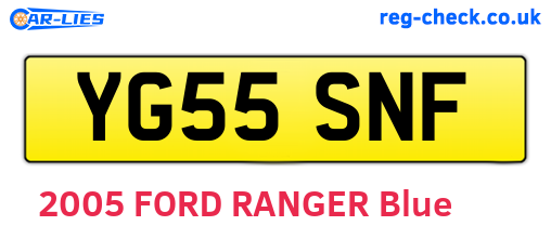 YG55SNF are the vehicle registration plates.