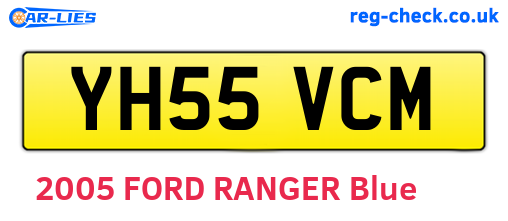 YH55VCM are the vehicle registration plates.