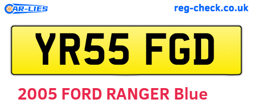 YR55FGD are the vehicle registration plates.
