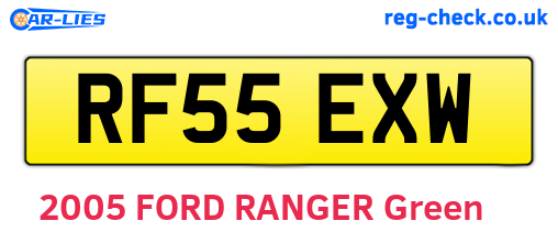 RF55EXW are the vehicle registration plates.