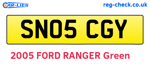 SN05CGY are the vehicle registration plates.