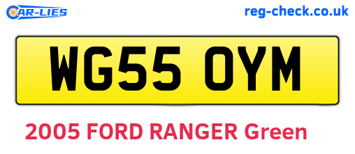 WG55OYM are the vehicle registration plates.
