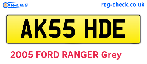 AK55HDE are the vehicle registration plates.