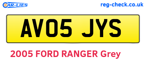 AV05JYS are the vehicle registration plates.