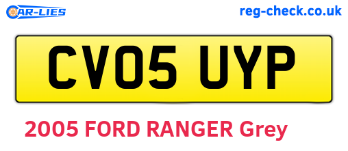 CV05UYP are the vehicle registration plates.