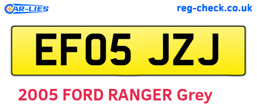 EF05JZJ are the vehicle registration plates.