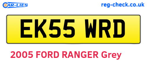 EK55WRD are the vehicle registration plates.