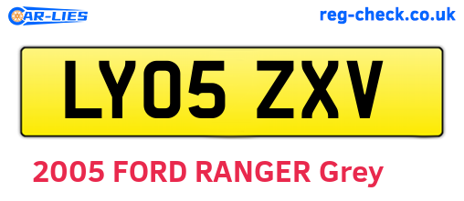 LY05ZXV are the vehicle registration plates.