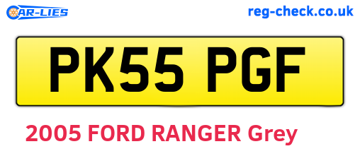 PK55PGF are the vehicle registration plates.