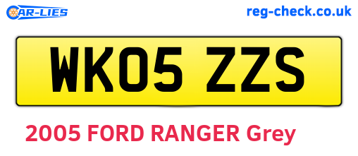 WK05ZZS are the vehicle registration plates.