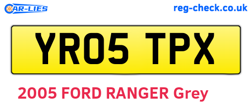 YR05TPX are the vehicle registration plates.