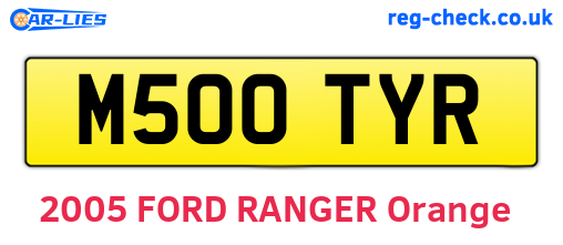 M500TYR are the vehicle registration plates.