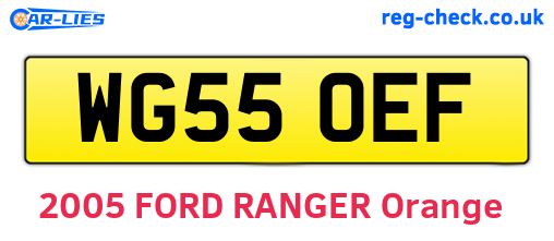 WG55OEF are the vehicle registration plates.