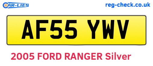 AF55YWV are the vehicle registration plates.