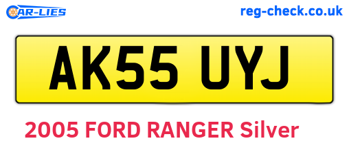 AK55UYJ are the vehicle registration plates.