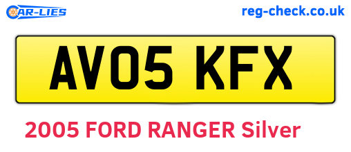 AV05KFX are the vehicle registration plates.