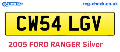 CW54LGV are the vehicle registration plates.