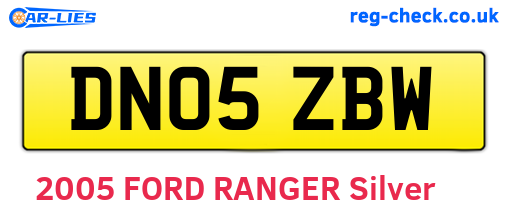 DN05ZBW are the vehicle registration plates.