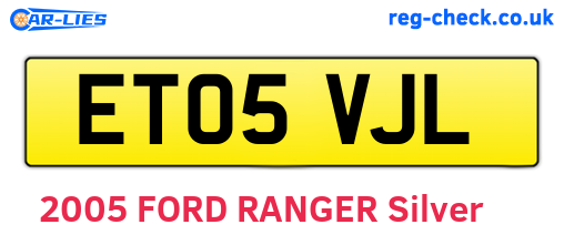 ET05VJL are the vehicle registration plates.