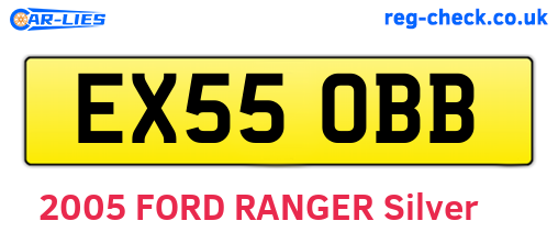 EX55OBB are the vehicle registration plates.
